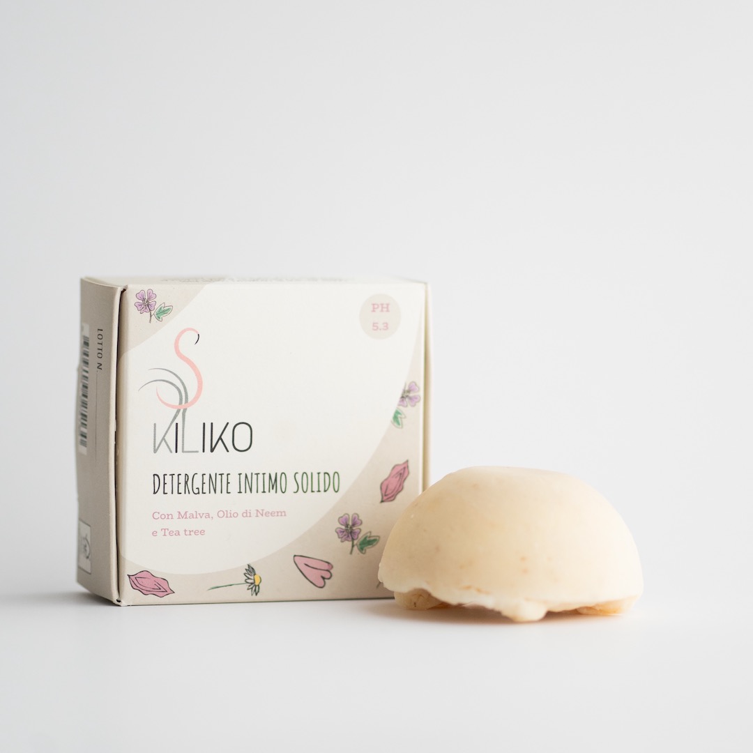 DETERGENTE INTIMO SOLIDO PH 5.3 malva, olio di neem e tea tree - Kiliko